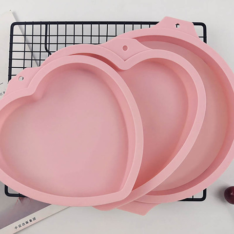 Multi Purpose Baking Pan Tools 1Pcs 6/8 Inch Rainbow Cake Mould Ice Trays Non-stick Platinum Silicone Round/Heart Shape Mold ► Photo 1/6