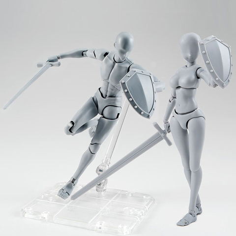 Original BODY KUN Takarai Rihito BODY CHAN Mange Drawing Figure DX Articulated Orange & Gray PVC Action Model Toy ► Photo 1/5