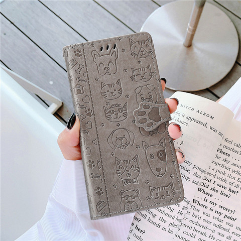 For Xiaomi Redmi Note 9 8 7 K30 Pro Plain Max Cat and dog Pattern Card slot Wallet Case For Redmi 7A 8A Note 8T Shockproof Case ► Photo 1/6