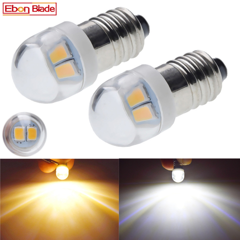 Pair E10 1447 LED Flashlight Bulb Lamp 3V 6V Led Bulb Replacement Flashlight Torch bulb 3 Volt 6 Volt Screw bulb Xenon White ► Photo 1/6