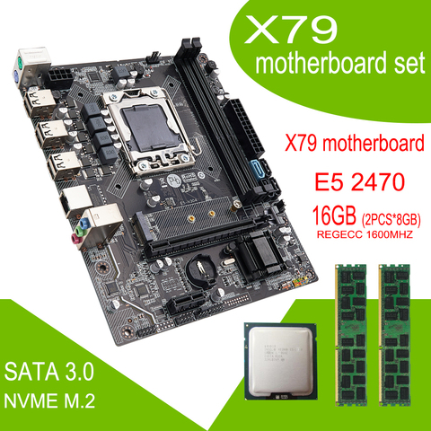 X79A motherboard set with Xeon LGA 1356 E5 2470 cpu 2pcsx8GB=16GB 1600MHz 12800R DDR3 ECC REG memory qiyida X79A motherboard set ► Photo 1/6