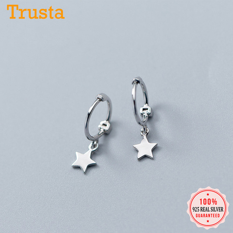 Trusta 2022  100% 925 Solid Sterling Silver Star Small Stud Earrings For Girls Teens Gift Womens Fashion Jewelry DS900 ► Photo 1/5