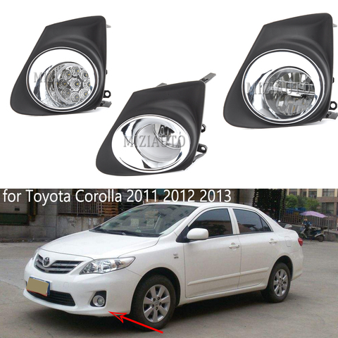 Fog Light for Toyota Corolla 2011 2012 2013 led/halogen Front Bumper  with Wiring Harness Cover Grille frame ► Photo 1/6