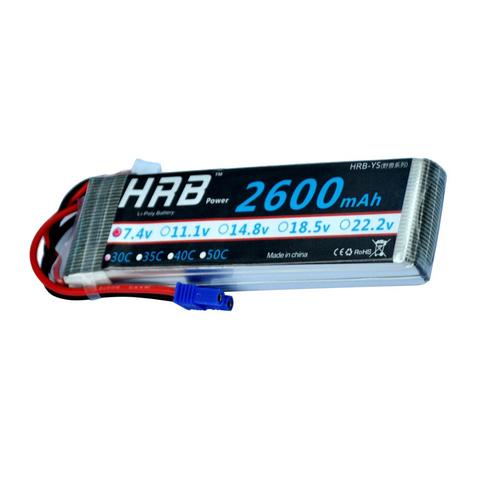 HRB Lipo 2S Hubsan H501S 4x Battery 7.4V 2600mah 30C MAX 20C EC2 Rechargeable battery for Helicopter ► Photo 1/6