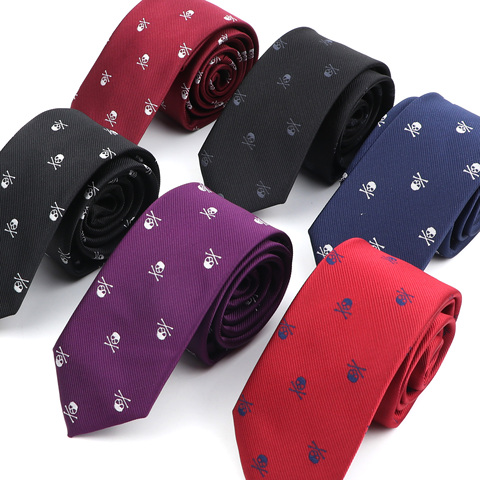 Skull Ties For Men New Casual Slim Classic Polyester Neckties Fashion Man Tie for Wedding Halloween Party Male tie Neckwear ► Photo 1/5