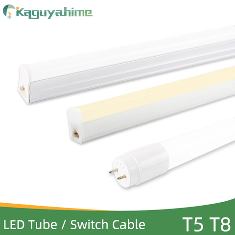 Kaguyahime EU Switch Cable Wire/Integrated 6w 10w 20w LED Tube T5 T8 Light 220v 240v 300mm 600mm 60cm Fluorescent T5 LED Lamp T8 ► Photo 1/6