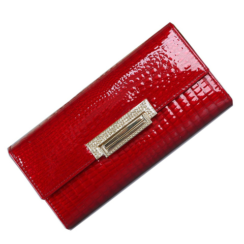 genuine leather wallet women long ladies leather wallets  2022 new woman purse diamond womens leather wallets ► Photo 1/6