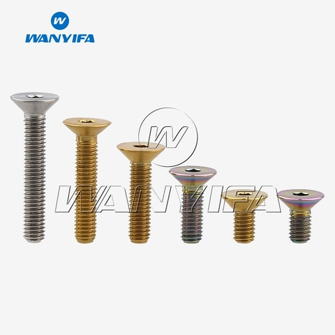 Wanyifa Titanium Ti M5 x 10 12 15 20 25 30mm Allen Key Flat Countersunk Head Screw Bolt ► Photo 1/6