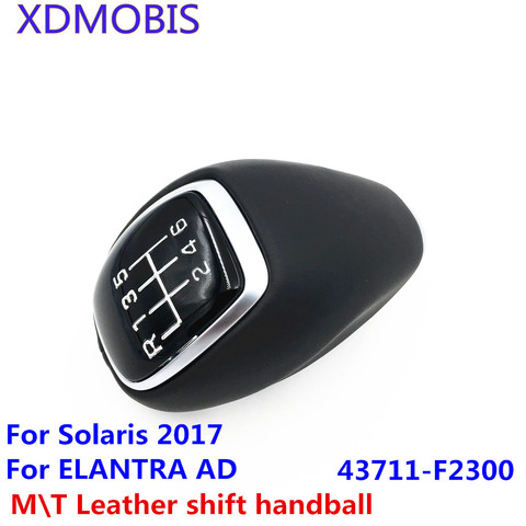 Genuine leather 6-speed gear knob handle shift knob for Hyundai Elantra AD 2016 17 ACCENT\SOLARIS i30 2017-18 43711F2300 ► Photo 1/5