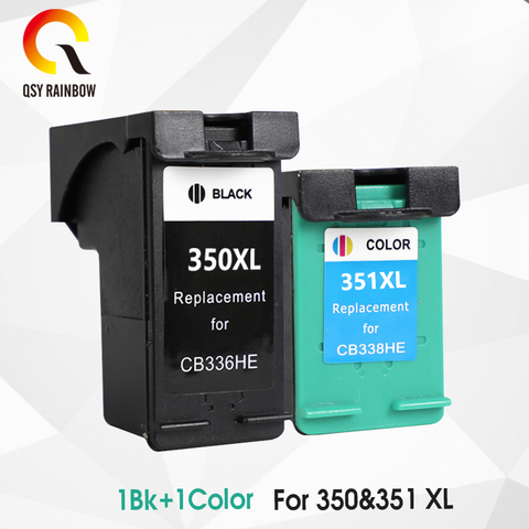 QSYRAINBOW Refilled 350XL 351XL Cartridge Replacement for HP 350 351 hp350 Ink Cartridge Deskjet D4260 4260 D4360 C4200 C4480 ► Photo 1/6