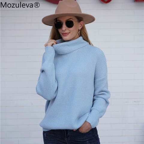 Mozuleva 2022 Autumn Winter Pullover Basic Warm Sweater for Women Soft Kniited Solid Korean Turtleneck Fashion Sweater Tops ► Photo 1/6