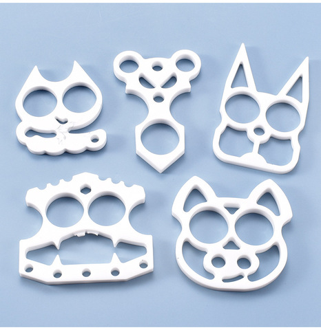 DIY Crystal Epoxy Mold Various of Animal Face Defense Fist Button Key Chain Silicone Mold ► Photo 1/6