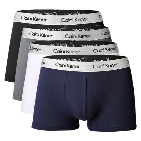 4Pcs Men Boxers Man Short Breathable Flexible Comfortable Shorts Boxers Lovely Solid  Panties ► Photo 1/6