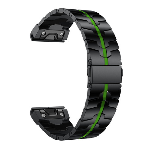 GORPIN Fenix 6X Band, 26mm Titanium Metal Quick Fit Watch Strap for Garmin Fenix 5X Plus Fenix 6X Pro Bracelet DLC Black ► Photo 1/6