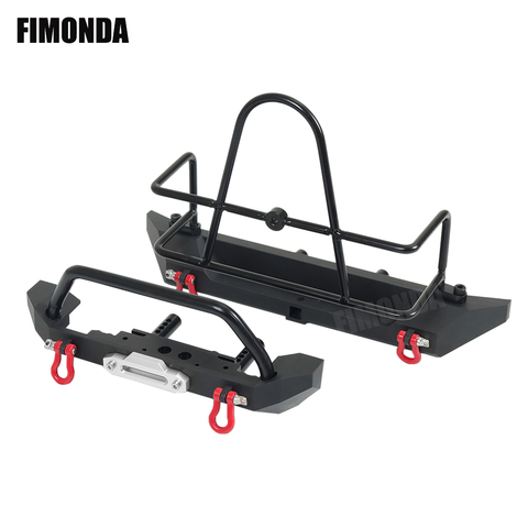 Tough Metal Front Rear Bumper with Stinger/Spare Tire Carrier for 1/10 RC Crawler Car Axial SCX10 TRX4 Redcat Gen8 ABSiMA Sherpa ► Photo 1/6