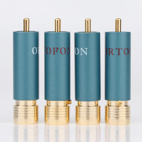 Ortofon brass gold plated RCA connector plug for audio interconnect cable connector plug ► Photo 1/6