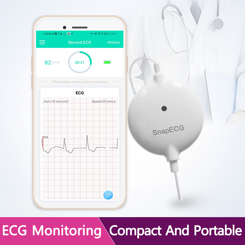 Portable Mini wearable ECG Monitor Measurement Machine Real-time