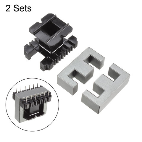 uxcell 2 Sets EE50 6 with 6pin Transformer Bobbin PC40 Ferrite Core 4 Ferrite Halves and 2 Bobbin ► Photo 1/4