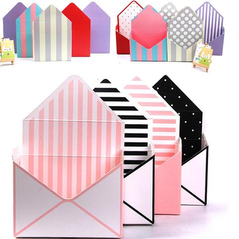 Striped Romantic Envelope Flower Box Florist Bouquet Paper Packing Handmake Storage Box for Wedding Engagement Party Decor ► Photo 1/6