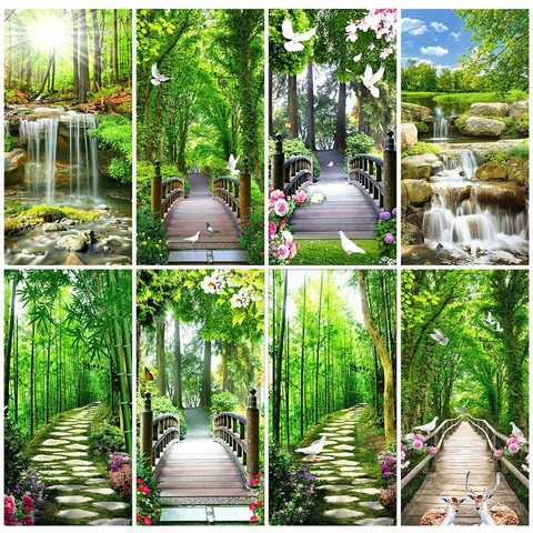 HUACAN 5D Diamond Painting Landscape Full Square Diamond Embroidery Tree Mosaic Cross Stitch Home Decor Gift ► Photo 1/5