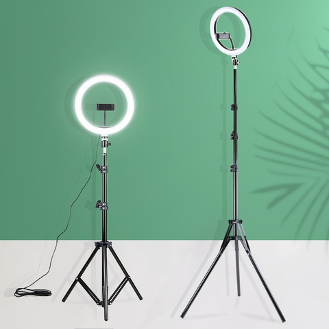 Dimmable 26cm LED Selfie Ring Light With Tripod Stand Photography Lighting For Photo Studio Youtube Video Live Makeup Ringlights ► Photo 1/6