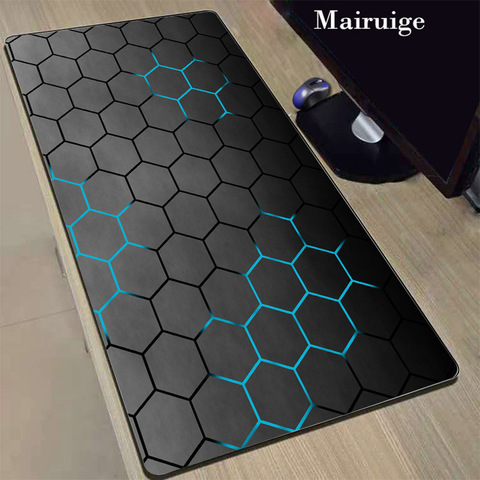 Mairuige Gaming Large Blue Grid Mouse Pad Rubber Non-slip Gamer Computer Mats with Lockedge Carpet for Keyboard Desk Mat Mause ► Photo 1/6