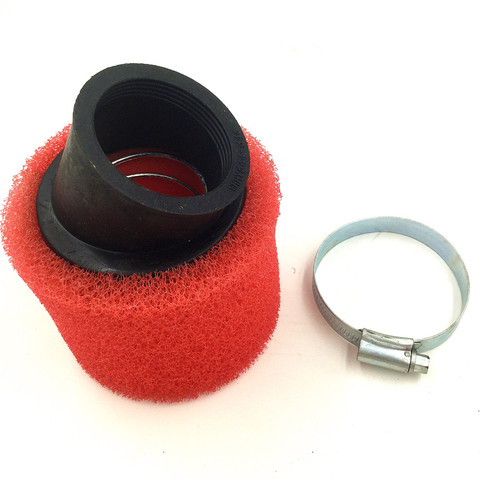 32mm-48mm ATV PIT DIRT BIKE 45 Degree ANGLED FOAM Air Filter Pod Cleaner 110cc 125cc RED CRF50 XR50 CRF ► Photo 1/5