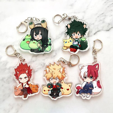 Anime My Hero Academia Keychain Todoroki Shouto Cosplay Double Sided Transparent Acrylic Key Chain Cute Funny Jewelry Fans Gift ► Photo 1/6