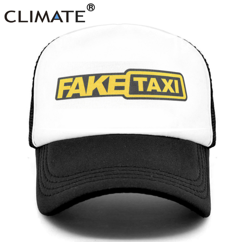 CLIMATE FAKE TAXI Trucker Cap Funny Driver Cap Men Hip Hop Funny Hat Baseball Cap Cool Summer Mesh Cap for Driver ► Photo 1/6