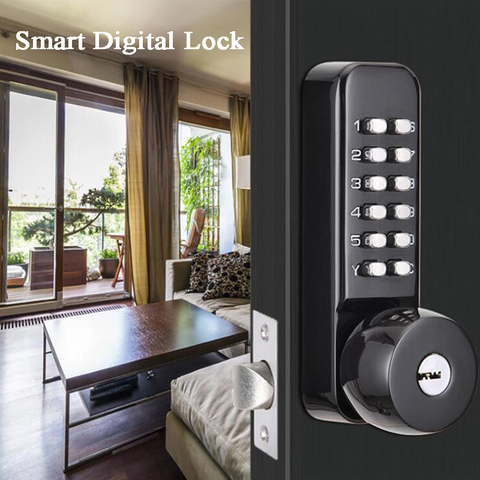 Home digital door lock Mechanical lock Code lock keypad garden office gate garage Iron wooden door unlock with key/Password/Code ► Photo 1/5