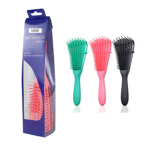 Detangling Brush for Curly Hair With Box Non-slip Rubber Hair Brush Comb Scalp Massage Brushes Bathroom Accessories ► Photo 1/6