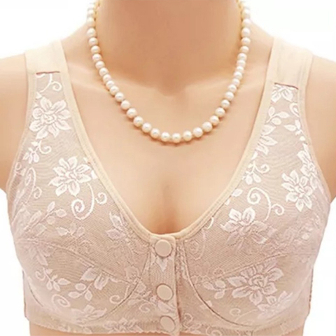 NEW Women Lace Bra Front Buckle Push Up Bralette Comfortable