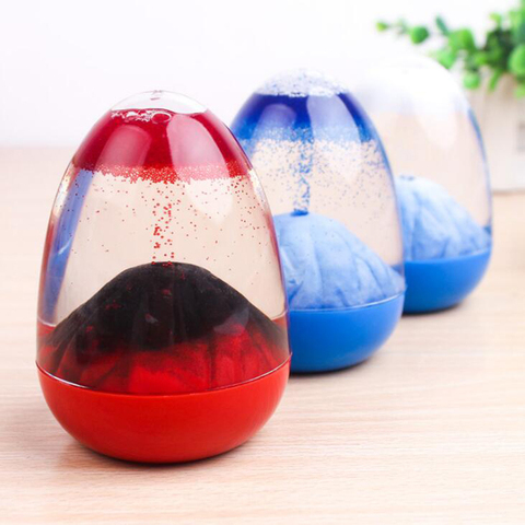 Volcano Egg Shape Burst Liquid Hourglass Timer with Base Crystal Hourglass Sand Timer Gadget Toy Desk Decoration Ornaments ► Photo 1/5
