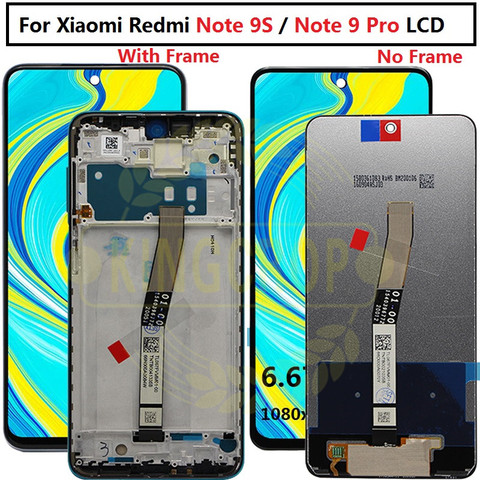 Original 6.67'' Display Replacement For Xiaomi Redmi Note 9 Pro LCD Touch Screen Digitizer Assembly For Redmi Note 9S Display ► Photo 1/6