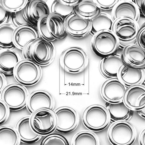 KALASO 30sets 14mm Pure Brass Material Silver Flat Edge Grommet Eyelet With Washer Fit Leather DIY Craft Shoes Belt Cap ► Photo 1/6