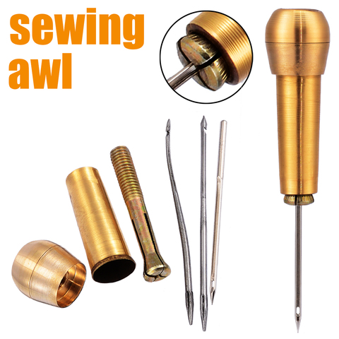 1 Set Canvas Leather Tent Shoes Sewing Awl Taper Repairing Tool Sets Hand Stitching Leathercraft Needle Kit ► Photo 1/6