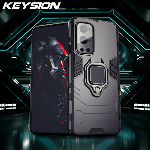 KEYSION Shockproof Armor Case For Oneplus 9 9 Pro 8 Pro 8T 7T 6T 7 Pro Ring Stand Phone Cover for Oneplus Nord N10 5G N100 ► Photo 1/6