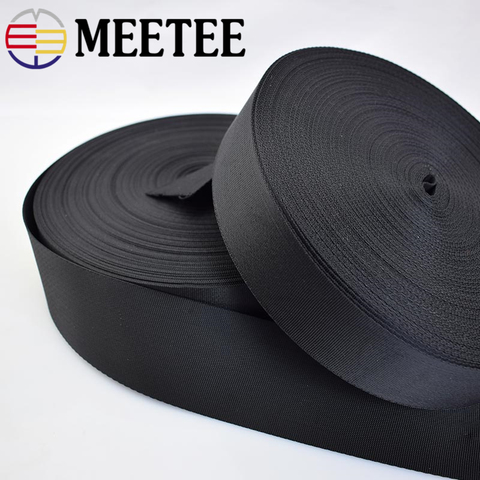 5Yards Meetee 2/2.5/3.2/3.8/5cm Black Nylon Webbing Ribbon Band Belt Tape for Sewing Bag Backpack Garment DIY Strap Safet Crafts ► Photo 1/5