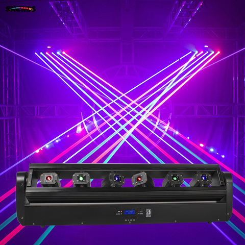 Laser Moving Bar 6x500mW 6 Eyes RGB Stage Effect Bar Beam Moving Head Light DJ Party Disco Wedding Stage DMX Control Projector ► Photo 1/6