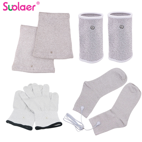 Conductive Silver Fiber TENS / EMS Electrode Treatment Gloves + Socks + Knee Pads + Bracers Acupressure Device Accessories 2.5MM ► Photo 1/6