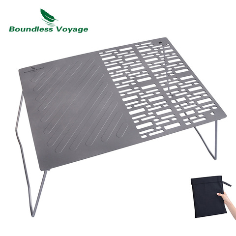 Boundless Voyage Titanium Grill Net Frying Plate Mini Charcoal Rack Lightweight Camping Table for Outdoor BBQ Cooking ► Photo 1/6