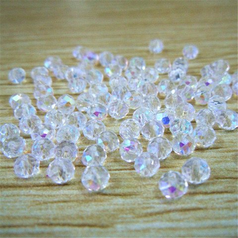 Isywaka White AB 3*4mm 145pcs Rondelle Austria faceted Crystal Glass Beads Loose Spacer Round Beads for Jewelry Making ► Photo 1/6