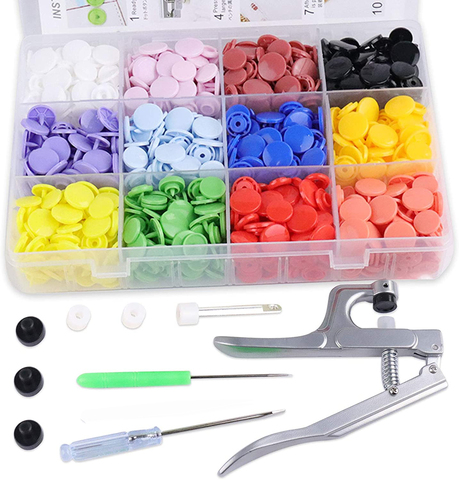 360/150 Sets T5 Plastic Snap Button with Snaps Pliers Tool Kit & Organizer Containers,Easy Replacing Snaps,DIY Family Tailor ► Photo 1/6