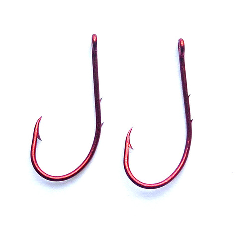 100Pcs/Lot Double barb Fishing hook red covering Fishing Stainless Steel Fishhook Size 1#-8# Fish Carp Fishing Hooks ► Photo 1/5