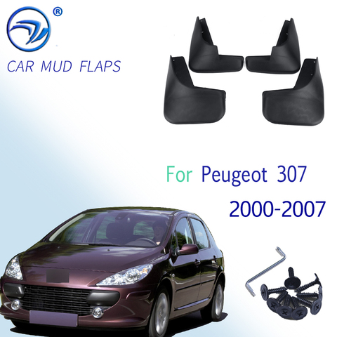 Car Mud Flaps Splash Guards Mudguard Mudflaps for Fenders Accessories For Peugeot 307 2000 2001 2002 2003 2004 2005 2006 2007 ► Photo 1/6