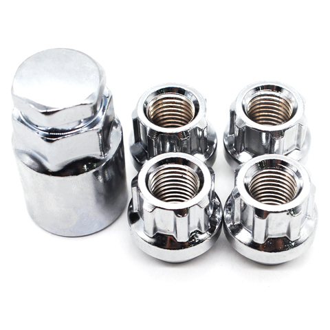 4 Wheel Nuts Locking 1 key Racing M12x1.5 Wheel Locks Lug Nuts Anti Theft For ford Hyundai chevrolet buick Kia Mazda Geely BYD ► Photo 1/6