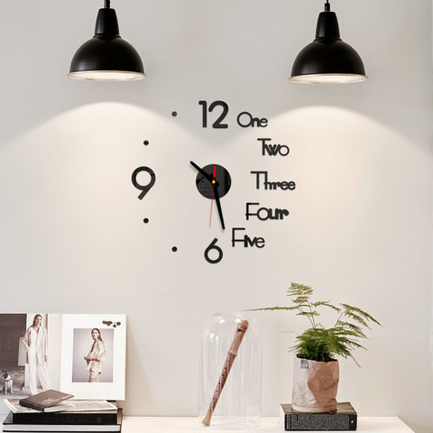 DIY Digital Wall Clock 3D Mirror Surface Sticker Silent Clock Home Office Decor Wall Clock for Bedroom Office ► Photo 1/6