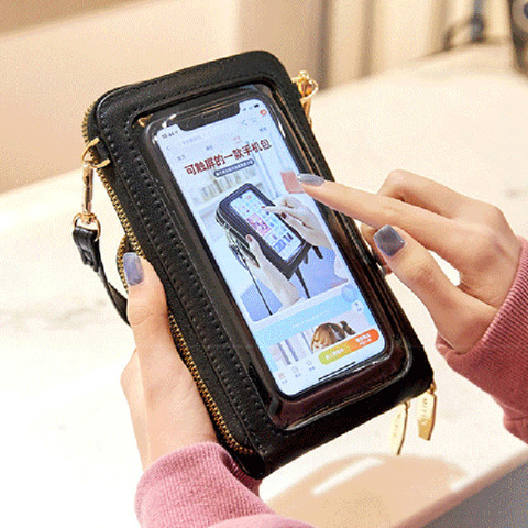 Small Touchable Crossbody Cellphone Purse Women Touch Screen Phone Bag Wristband Credit Card Coin Wallet Mini Shoulder Handbags ► Photo 1/6