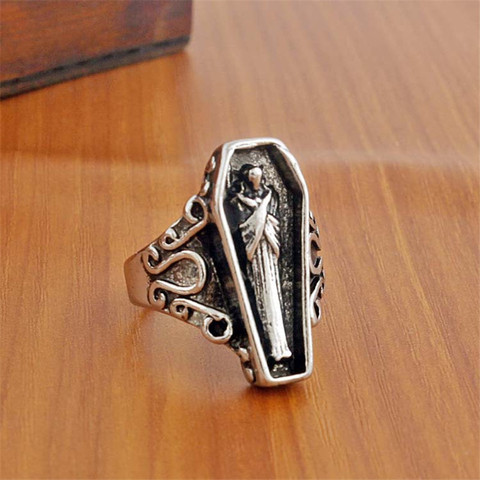 New Vintage Silver Plated Coffin Egyptian Mummy Ring Simple Retro Personality Size Adjustable Joint Mummy Ring Gift Jewelry ► Photo 1/5