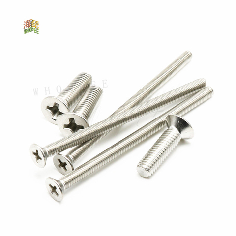 10/50 M2 M2.5 M3 M3.5 M4 M5 M6 M8 A2-70 304 Stainless steel GB819 Cross Phillips Flat Countersunk Head Screw Bolt Length 3-100mm ► Photo 1/3